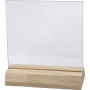 Glass Plate with Wooden Holder, size 7,5x7,5 cm, thickness 28 mm, 10 set/ 1 box