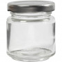 Storage Glass Jar, H: 6.5 cm, D: 5.7 cm, 12 pcs, transparent