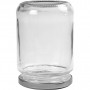 Storage Glass Jar, transparent, H: 11 cm, dia. 7,5 cm, 370 ml, 6 pc/ 6 carton