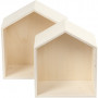 Book boxes, house, H: 22.5+25 cm, depth 12.5 cm, W: 19.5+22.5 cm, 2 pcs./ 1 set