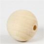 Wooden Bead, D 40 mm, hole size 7 mm, 6 pc/ 1 pack