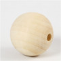 Wooden Bead, D 40 mm, hole size 7 mm, 30 pc/ 1 pack