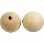 Wooden Bead, D 50 mm, hole size 8 mm, 20 pc/ 1 pack