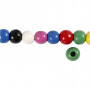 Wooden Beads Mix, assorted colours, D 10 mm, hole size 3 mm, 230 g/ 1 pack