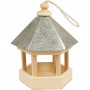 Bird Table with zinc roof, size 22x18x16.5 cm, 1 pc, pine