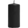 Candles, black, H: 100 mm, D 50 mm, 6 pc/ 1 pack