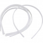 Hair Bands, W: 8 mm, 20 pcs, white