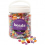 Novelty Shape Beads, D: 10 mm, hole size 3 mm, 700 ml, asstd colours