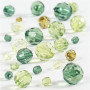 Faceted Bead Mix, size 4-12 mm, hole size 1-2.5 mm, 250 g, green harmony