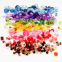 Faceted Bead Mix, assorted colours, D 4-12 mm, hole size 1-2,5 mm, 7x250 g/ 1 pack