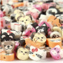 Clay Beads with Animal Design, D: 10 mm, hole size 1.5 mm, 200 mixed