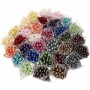 Luxury Wax Beads, assorted colours, D 6+10 mm, hole size 1,5+2 mm, 32x20 g/ 1 pack