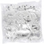 Fabric Creepy-Crawly, size 10-14 cm, 12 mixed, white
