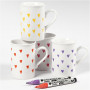 Glass & Porcelain Pens, line width: 1-2 mm, 4 pcs, asstd. colours