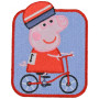Iron On Mending Peppa Pig on Bicycle 6x7,7cm