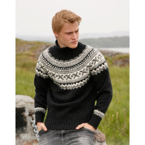 Neville by DROPS Design - Knitted Sweater with round yoke in Nordic Pattern size S - XXXL