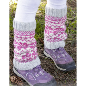 Forest Dance Legwarmers by DROPS Design - Knitted Leg Warmers with Nordic Pattern size 3 - 12 years