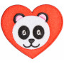 Iron On Mending Panda in Heart 6,8x6,1cm