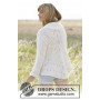 White Flower by DROPS Design - Knitted Circle Jacket Pattern size S - XXXL
