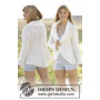 White Flower by DROPS Design - Knitted Circle Jacket Pattern size S - XXXL