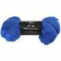 Carded Wool, 21 micron, 100 g, cobalt blue