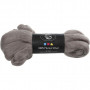 Carded Wool, 21 micron, 100 g, natural grey