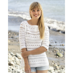 Seashore Bliss by DROPS Design - Crochet Jumper Pattern size S - XXXL