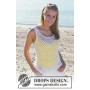 Summer Breeze Set by DROPS Design - Crocheted Top and Cardigan Pattern size S - XXL
