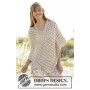 Creme Caramel by DROPS Design - Knitted Poncho Pattern size S - XXXL
