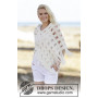 Late in August by DROPS Design - Knitted Poncho Pattern size S - XXXL