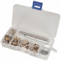 Infinity Hearts Push Buttons in Plastic Box with Tools Metal Glossy Silver 12.5mm - 120 parts