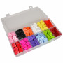 Infinity Hearts Buttons in Plastic Box Deluxe 2-Hole Round Plastic 10 Ass. colors 15mm - 750 pcs