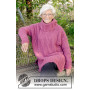 Warm Wine by DROPS Design - Knitted Oversized Jumper with Cables Pattern size S - XXXL