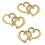 Jewelry Pendant Heart Metal Gold 31x22mm - 10 pcs