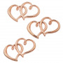 Jewelry Pendant Heart Metal Rosegold 31x22mm - 10 pcs