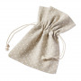 Linen bag/Fabric bag Natural with White Dots 10x13cm - 6 pcs