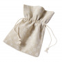 Linen bag/Fabric bag Nature with White Flowers 10x13cm - 6 pcs
