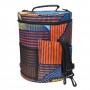 Infinity Hearts Yarn Bag/Knitting Bag Round Orange/Blue/Yellow Print 32x28cm