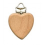Suspender Clip Wood Heart 30mm - 1 pcs