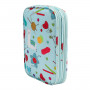 Infinity Hearts Case for Circular Knitting Needles & Accessories Light Blue with Print 22x17x4cm