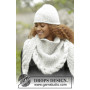 Winter Cozy by DROPS Design - Hat and Shawl with Cable Edge Pattern size S - XL and 165x45 cm