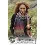 Rainbow Ripples by DROPS Design - Knitted Scarf with Stripes and Lace Pattern 160x30 cm