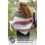Tide Rose by DROPS Design - Knitted Shawl with Stripes Pattern 175x62 cm