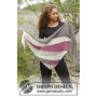 Tide Rose by DROPS Design - Knitted Shawl with Stripes Pattern 175x62 cm