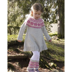 Forest Dance by DROPS Design - Knitted Dress with round yoke and Nordic Pattern size 3 - 12 years