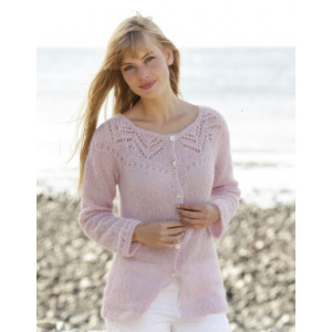 Pink Connection Cardigan by DROPS Design - Jacket Lace Pattern Size S - XXXL