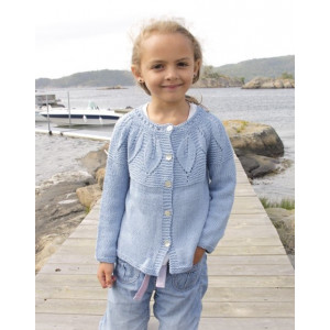 Sweet Bay Jacket by DROPS Design - Knitted Jacket with Leaf Pattern size 3 - 14 years