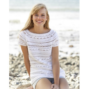 Seashore Bliss Top by DROPS Design - Crochet Top with Lace Pattern size S - XXXL