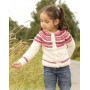 Jolie Fleur by DROPS Design - Knitted Jacket with multi-coloured Pattern size 3 - 12 years