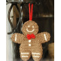 Gingy by DROPS Design - Crochet Gingerbread Man decoration Pattern 15x14 cm - 2 pcs